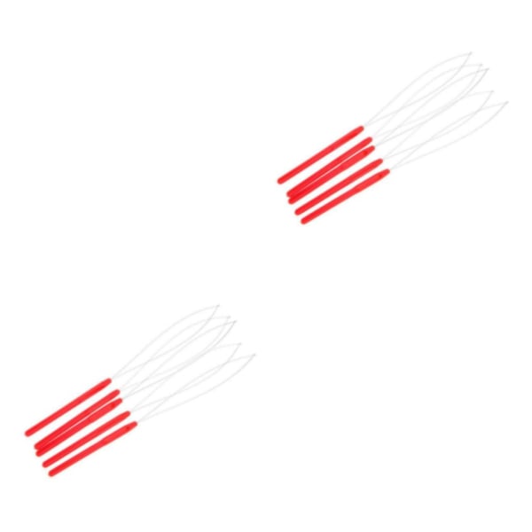 1/2/5 hårförlängningsögla nålträdare tråddragande krokverktyg Red 2Set