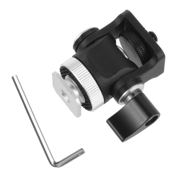1/2/5 Hot Shoe Mount Adapter Rod Clamp 360 Swivel för stativ black hand twist 41x20.5x35mm 5Set