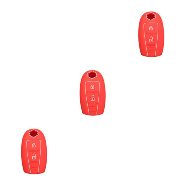 1/2/3/5 bilnyckel 3-knapps halkfri bilfjärrkontroll Red 3PCS