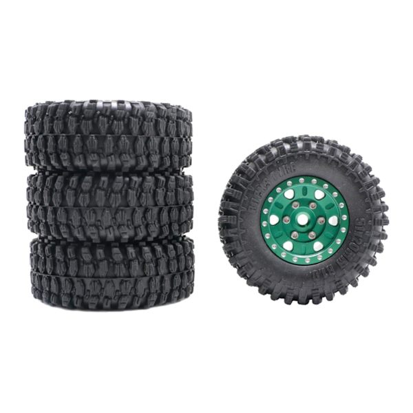 1/2/3 4st 1/24 gummihjulsdäck för Axial SCX24 modell Buggy Green 51x20mm 1Set
