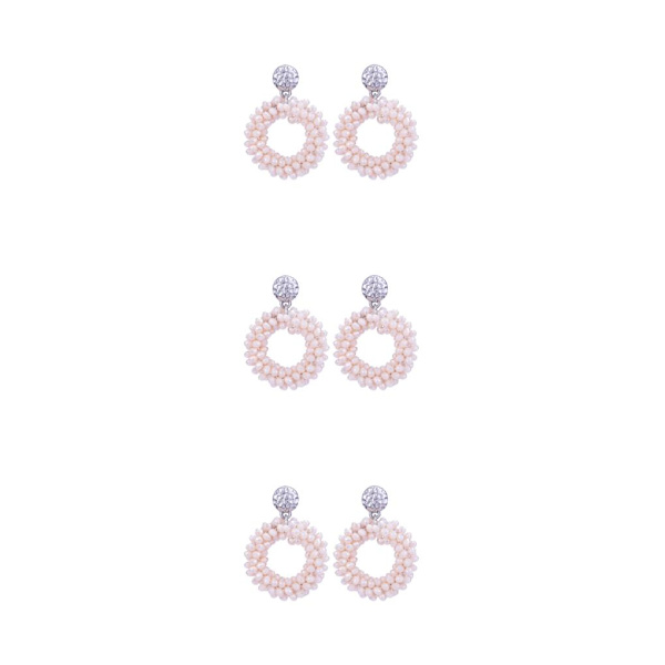 1/2/3/5 Lättviktshandgjorda droppörhängen för kvinnor Fashionabla light pink 3Set