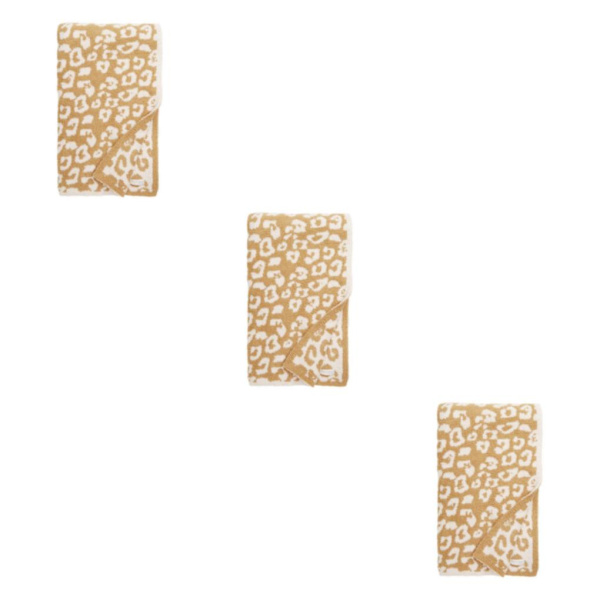 1/2/3 Throw Blanket Leopard Print Flanell Fleece Filtar Plysch light tan 40x47in 3Set
