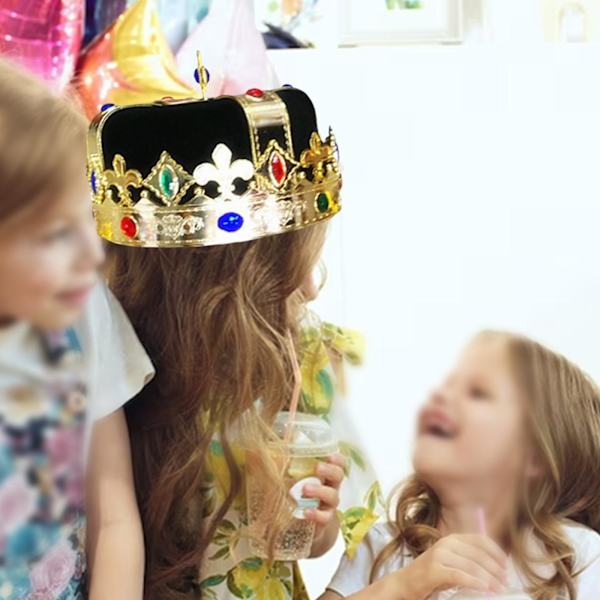 För Royal King För Crown Hat Theme Party Prop King Prince För Black 19 x 10cm