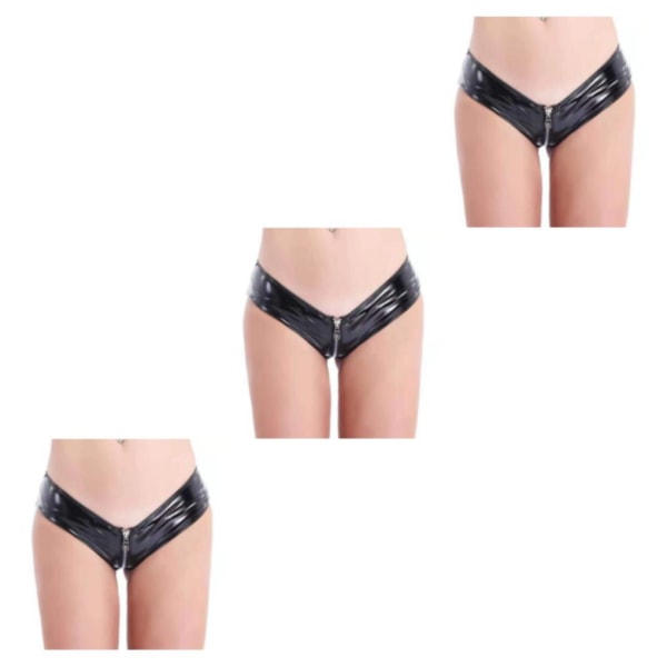 1/2/3/5 Underkläder Butt Briefs Front Open Sexig Nattklubb Tvättbar Black/XL 3PCS