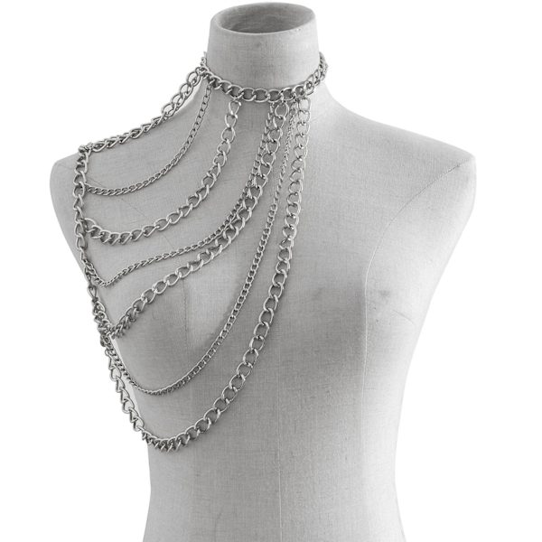 1/2/3/5 Body Chain Multi lager En Shoulder Smycken Tofsar Golden 1Set