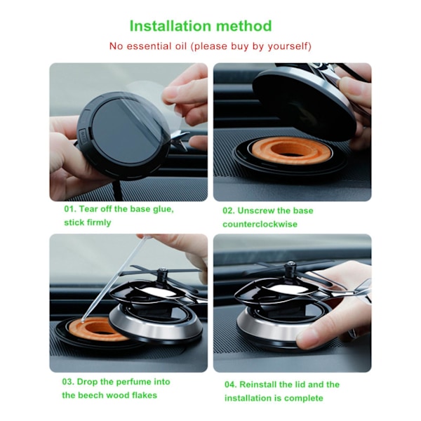 1/2/3 Solar Powered Car Air Freshener För Creative Small Car Silver 10.4x8cm 1Set