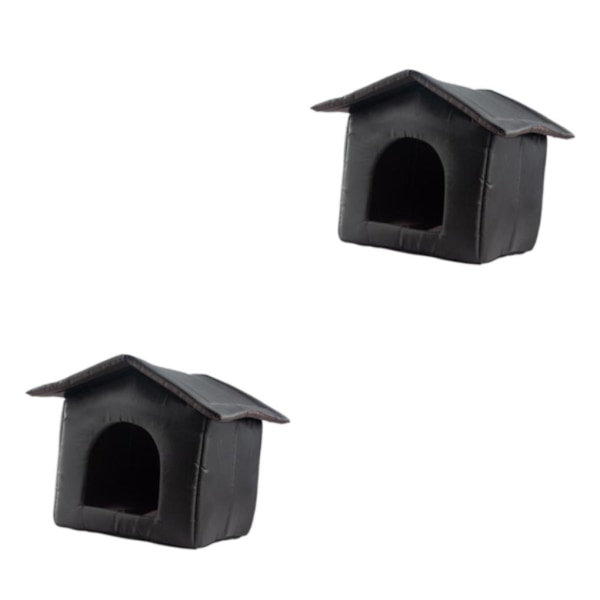 1/2 Bärbar Stray Cats Shelter Tält Utomhus Vilda Katter Varm Black M 2PCS