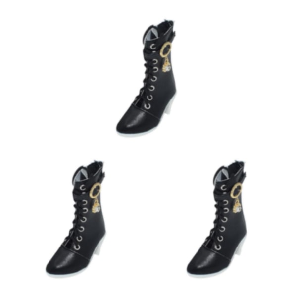 1/2/3 Högklackade Skor Modekläder för 1/3 För BJD Doll Black 7.5 x 3 x 7.5cm 3Set