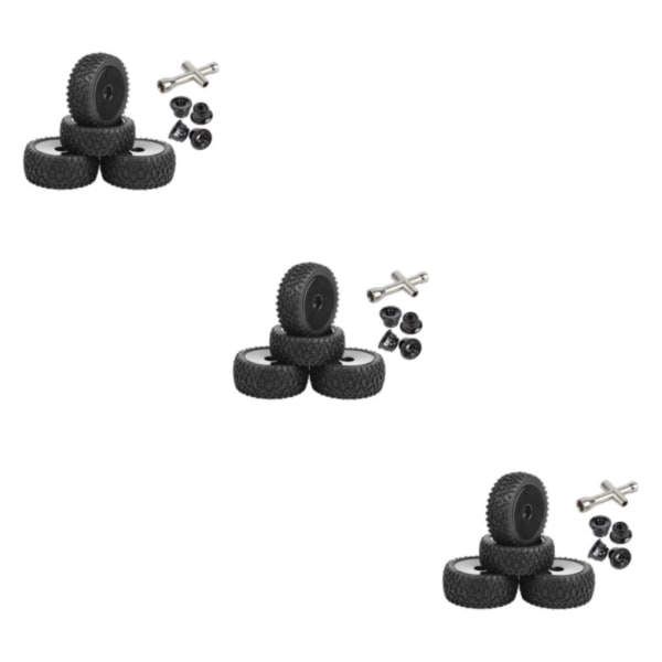 1/2/3 Fram Bak Buggy Däck 1:10 Bildelar Tillbehör DIY Black 3Set
