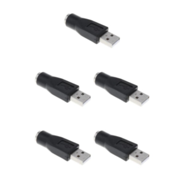 2/3/5 utbyte USB hane till PS/2 hona omvandlare växlare Black 5Set