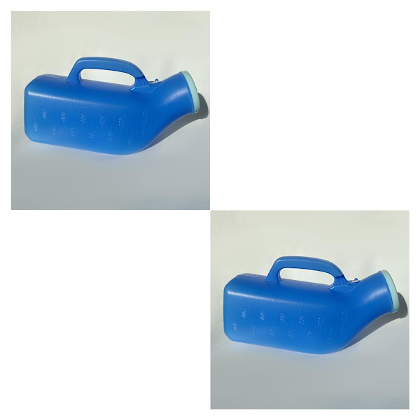 1/2/3 flaska för äldre läckagesäker med cover för sängliggande patient Blue 1200ML 2PCS