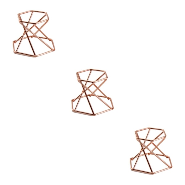 1/2/3/5 glasobjektiv med kulstativ för mineralprov Hexagon Rose Gold 3Set