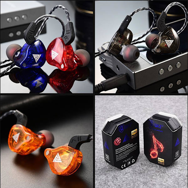 1/2/3/5 För QKZ AK6 In Ear 3,5 mm sporthörlurar med mikrofon Yellow 1.2m 1Set