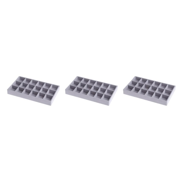 1/2/3/5 Stapelbar smyckesbricka Multipurpose Portable Velvet för 18 Grids Style A 3Set