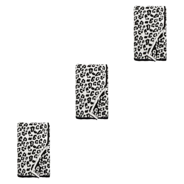 1/2/3 Throw Blanket Leopard Print Flanell Fleece Filtar Plysch black 40x47in 3Set