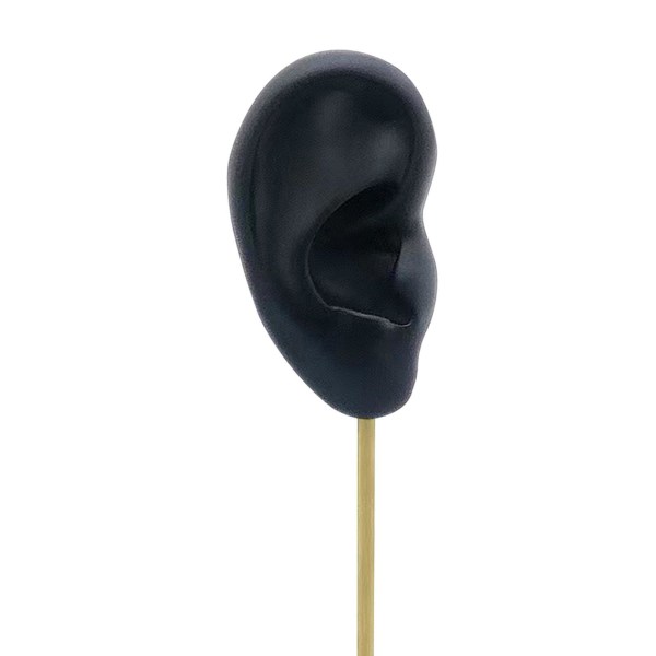 1/2/3 Örhänge Display Stand Human Ear Model Stud Holder Showcase Right Ear Black Height: 18cm 1Set
