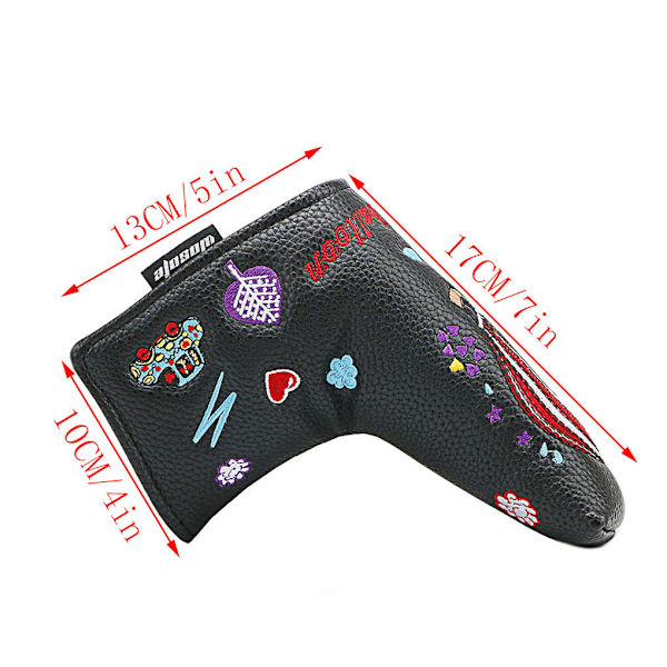 1/2/3/5 magnetisk stängning PU Läder Golf Putter Head Cover Enkel black 1Set