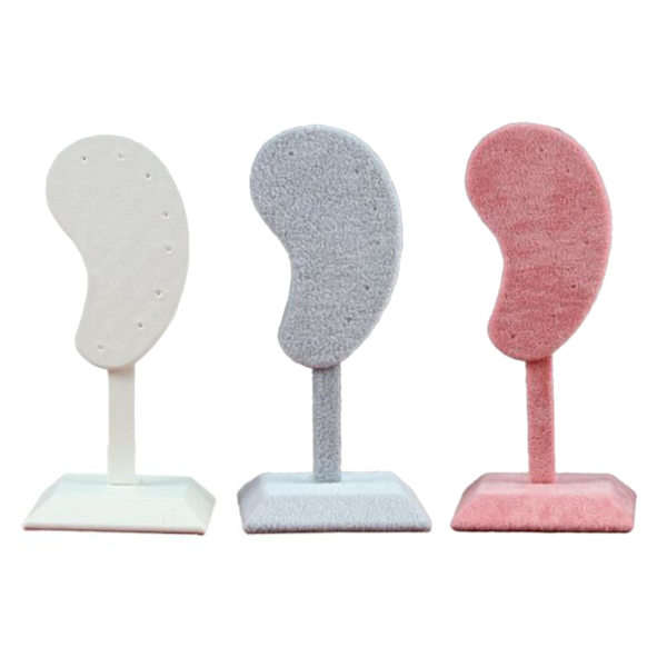 1/2 Örhänge Display Stand Multi-purpose Ear-Shape Organizer beige PU 1Set