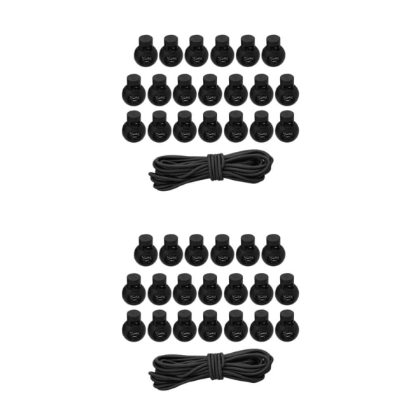 1/2/3/5 20st plastsnörelås Ändfjäderbelastad slider + För Black Style 4 2Set