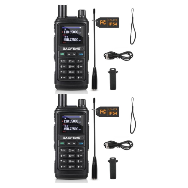 1/2/3 UHF/VHF med trådlös frekvenskopiering Handhållen skinkaradio BLack 2Set