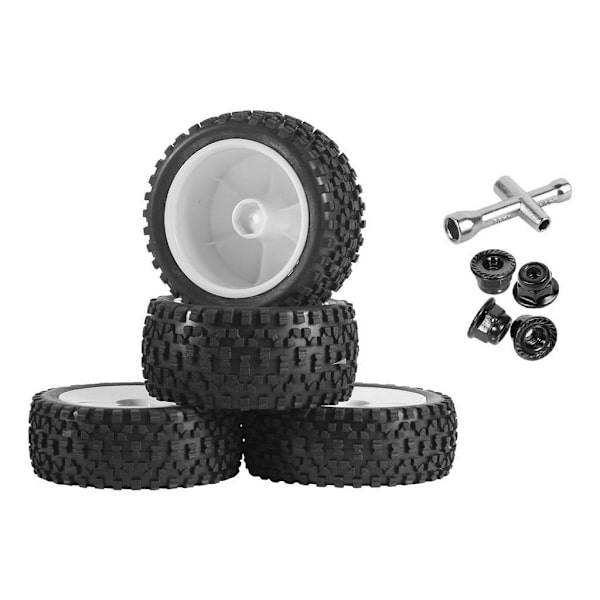 1/2/3 Fram Bak Buggy Däck 1:10 Bildelar Tillbehör DIY White 1Set