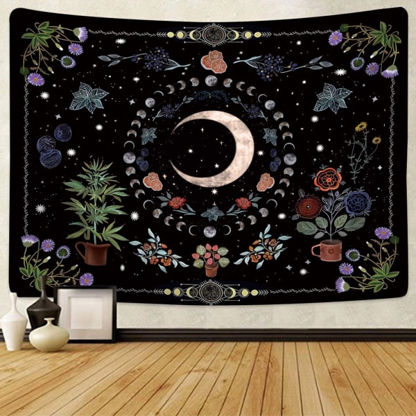 Bred applikationsväxter Gobeläng - Alla rum med grönt GT220 150x150cm