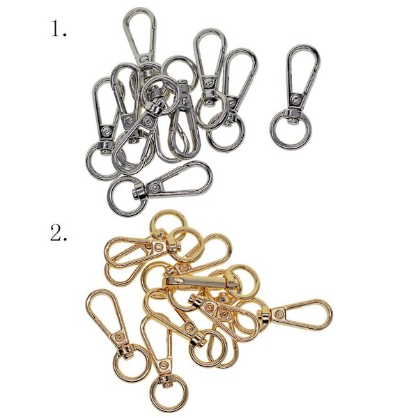1/3/5 10 delar Swivel Snap Lobster Clasp Clips Nyckelring Silver 1Set