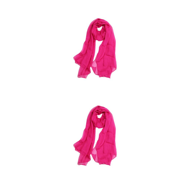 1/2/3/5 Mjuka andningsbara halsdukar för kvinnor Lyxiga och Rose Red 2Set