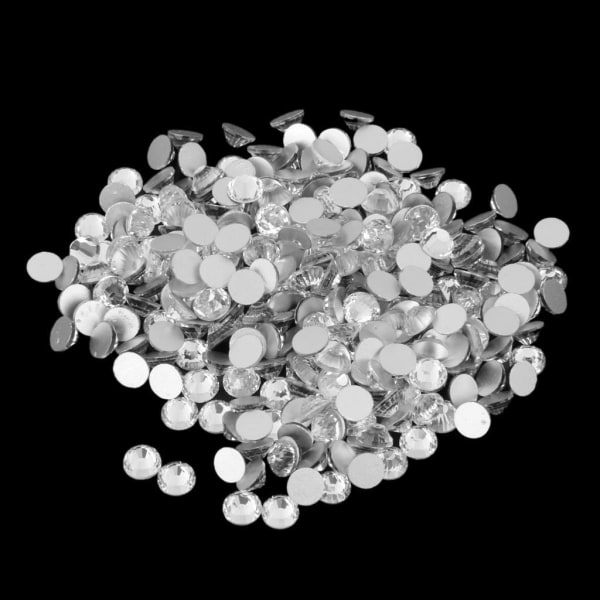 Glas Kristall Rund Platt Rygg Rhinestones Gems White SS30 288 Pcs