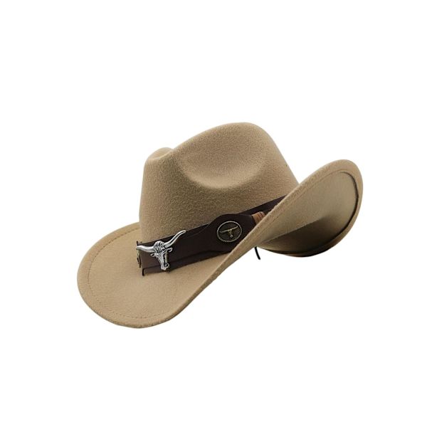 Cowgirlhatt Andas Casual Cowboyhatt för kvinnor män höst Camel 56cm-58cm
