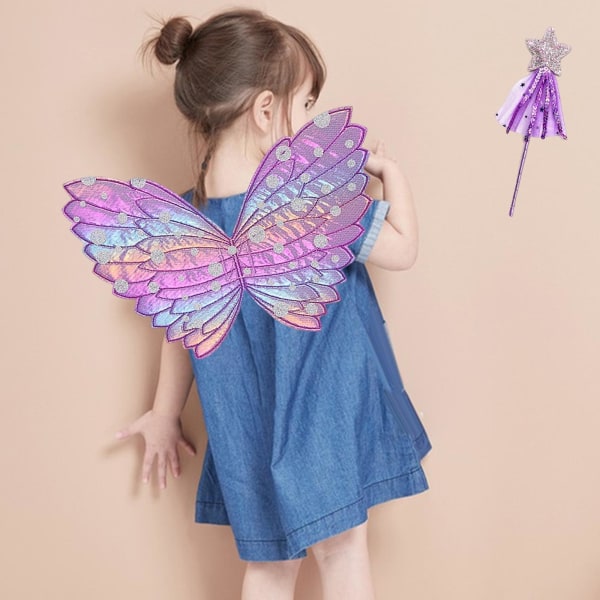 1/2/3 Fancy Dress Set Dress up Festival Girls Fairy För wings Purple Wing 31 x 20cm 1Set