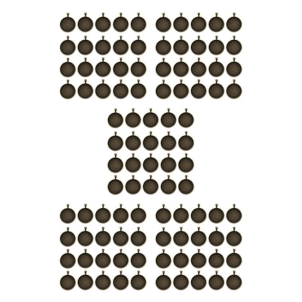 1/2/3/5 20x Runt hängande Blank Cabochon Basinställning DIY Bronze 30mm 5Set