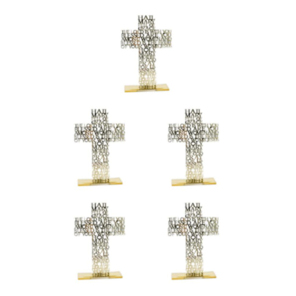 1/2/3/5 Stående krucifix Jesus Scriptures Cross Bön Gold 20cm 5Set