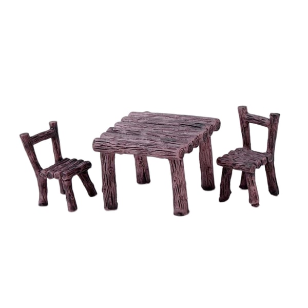 1/2/3 Bordsstolar Set Handmålad dekor för Micro Landscape Brown 1Set