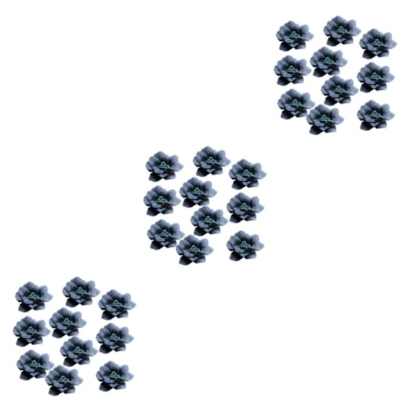 1/2/3/5 10 stycken Camellia Flower Heads för gör-det-själv-hårtillbehör Dark blue 4.5cm 3Set