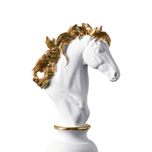 1/2 International Chess Skulptur Ornament Figurine Photo Props White Knight 1Set