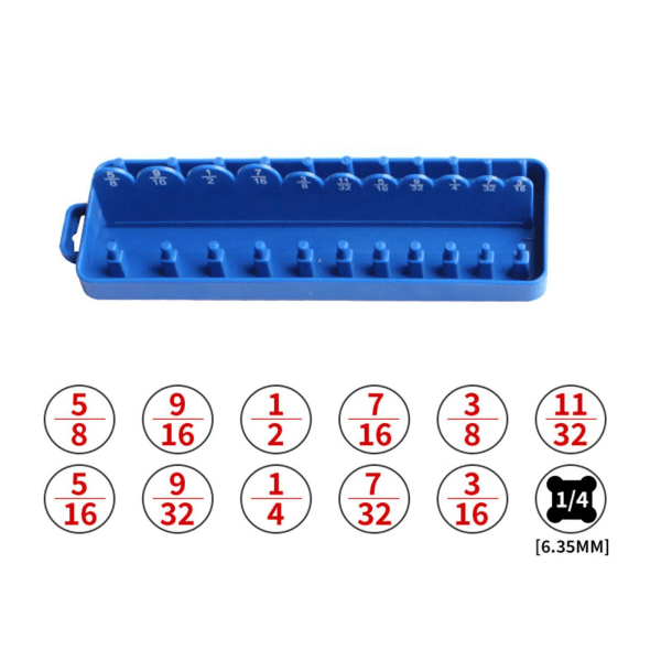 1/4 3/8 1/2 Socket Tray Rail Rack Hållare Organizer 44930 Medium