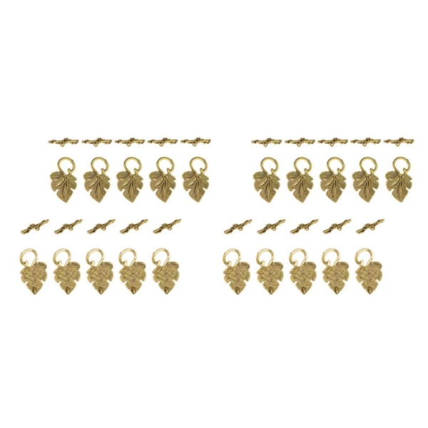 1/2/3 10 set Leaf OT Toggle Clasps Smycken Clasp Connectors Golden 2Set