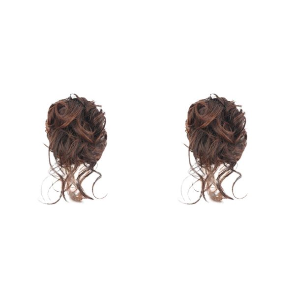 1/2/3/5 stökiga hårbullar Högtemperaturfiber Naturliga Och light brown 2Set