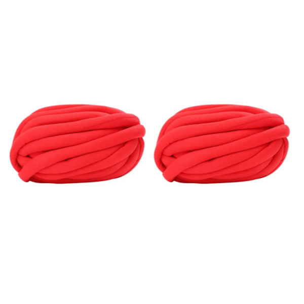 1/2/3/5 Chunky ullgarnfyllning Mjuk stickning för halsdukströja red 25mm 2Set