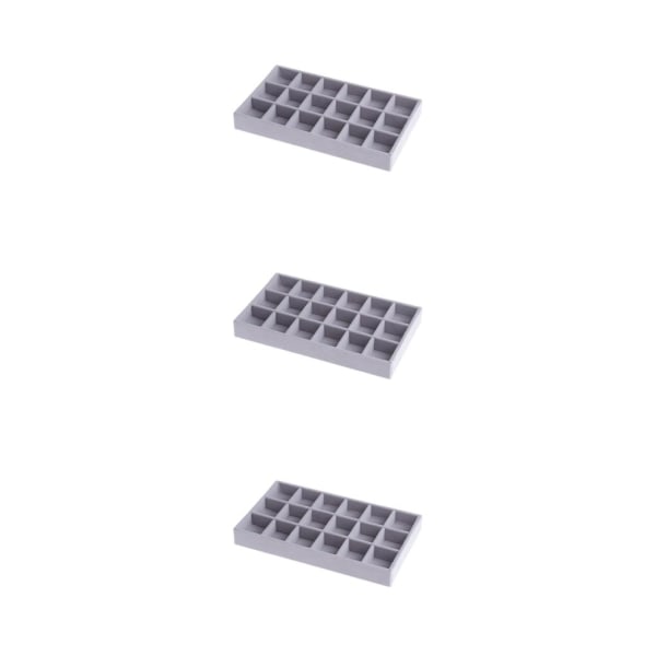 1/2/3/5 Stapelbar smyckesbricka Multipurpose Portable Velvet för 18 Grids Style A 3Set