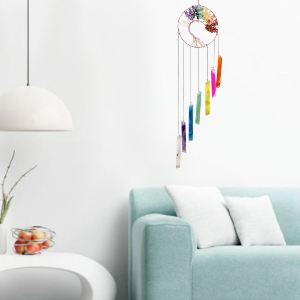 1/2/3/5 Wind Chime Crystal Agate Multicolor för inomhusbruk Strip 10cm 1Set