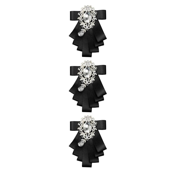 1/2/3/5 Brudgummen för män fluga Bröllopsfest Dansband Black 12 X 8.5cm 3Set