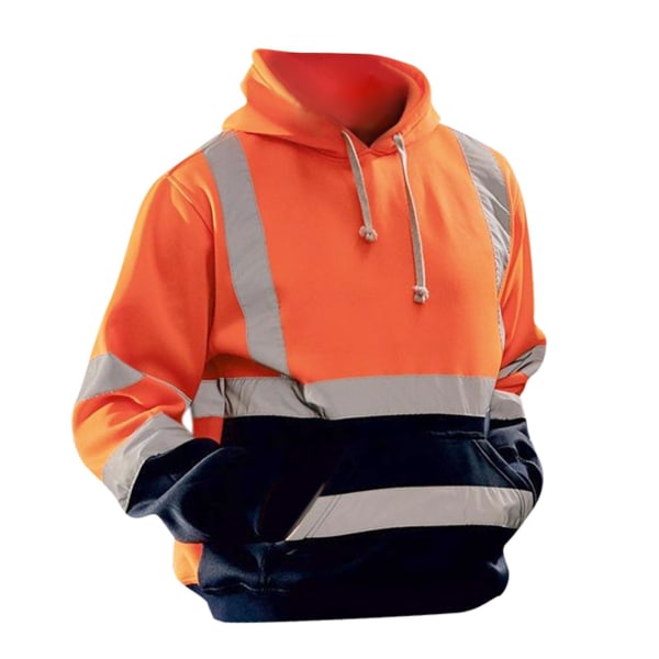 1/2 Säkerhet High Visibility Herr Hoodie Sweatshirt Toppar Sport orange XL 1Set