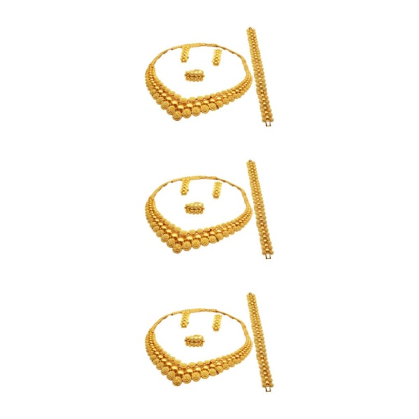 1/3/5 Dubai guldfärg smycken Set Trendigt halsband för festival 3Set