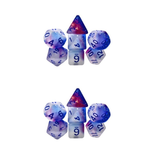 1/2/3 7Pack Multi tärning Set Glow in Dark för rollspel 2Set