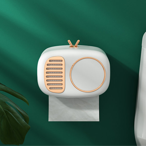Dispenser Behållare Box Pappershandduk Dispenser för badrum Retro White