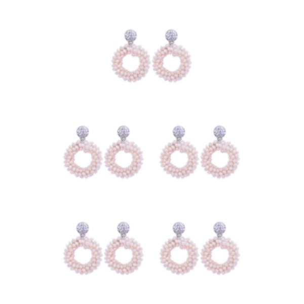 1/2/3/5 Lättviktshandgjorda droppörhängen för kvinnor Fashionabla light pink 5Set