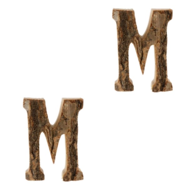 1/2/3/5 Handgjorda träbokstäver Dörrnummer Alfabetbokstav letter M 2Set