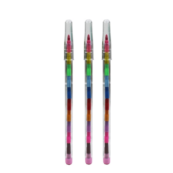 1/2/5 10x Rainbow Stacking För Crayons Pedagogisk Toy Smooth 1Set